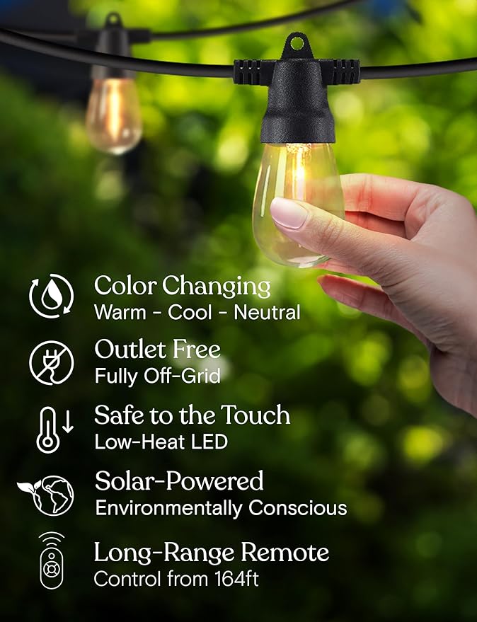 Outdoor String Lights, Waterproof LED