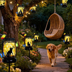 Metal Butterfly Solar Lanterns for Backyard, Waterproof LED