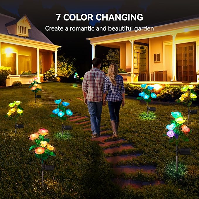 Flower Solar Lawn Figurine Light, Waterproof