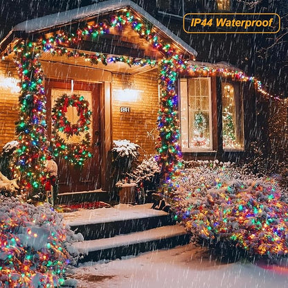 Cool White String Lights Battery Powered, 4 Pack Total 66.6 FT 200 LED Christmas String Lights Indoor Outdoor Decoration, Twinkle Fairy Light for Classroom Dorm Bedroom Xmas Tree Party Decor