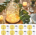 8-Pack 50 LED Christmas Twinkle Lights, 16ft Waterproof for Yard