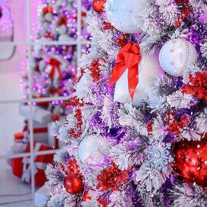 Solar String Lights Outdoor, 99 Feet 300 LEDs 8 Modes Solar Fairy Lights for Outside, Waterproof Outdoor Light for Patio Yard Christmas Tree Halloween Wedding Party Decorations, Purple
