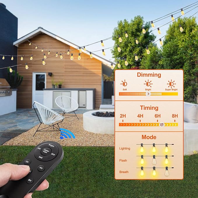 120ft String Lights for Porch, Waterproof LED