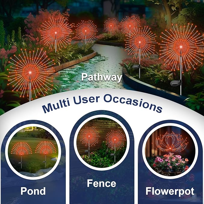 2-Pack Solar Landscape Lights for Driveway