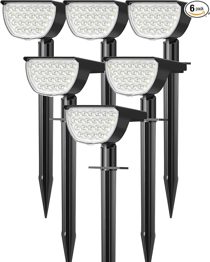 6-Pack Solar Spotlights, 76 LED Wall Lights