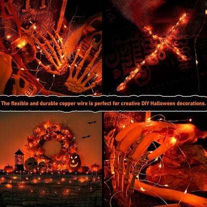 Halloween Fairy Lights 8-Pack, 16ft 50 LED Battery Twinkle Lights