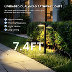 6-Pack Cold White Solar Path Lights, Outdoor Driveway LED