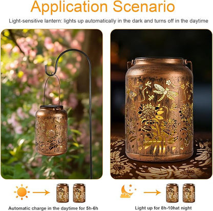 Sunflower Solar Lantern, Chrismas Gifts, Outdoor Waterproof LED Decorative Garden Lights for Lawn, Landscape, Patio, Porch Hanging Solar Lights for Women, Ladies, Mom, Grandma