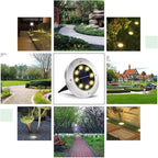 12-Pack Warm White Flat Solar Driveway Lights, Waterproof LED