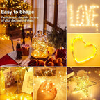 24-Pack Christmas LED String Lights, Waterproof Timer Lights