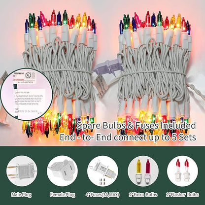 Christmas String Lights, Waterproof Twinkle Lights