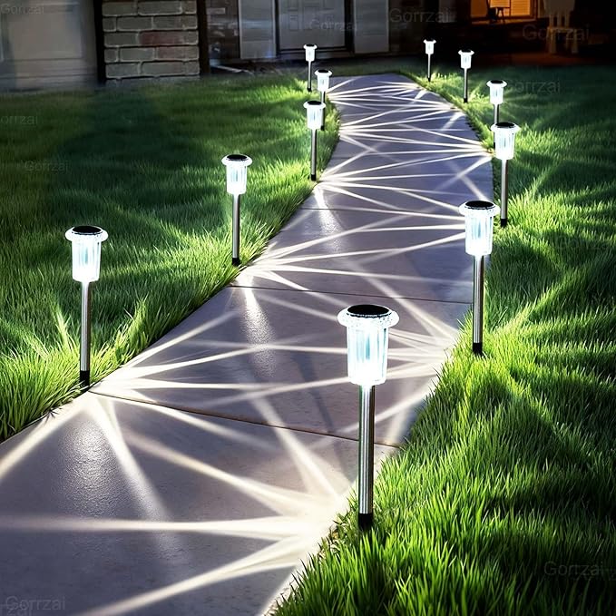 10-Pack Solar Landscape Lights for Walkway