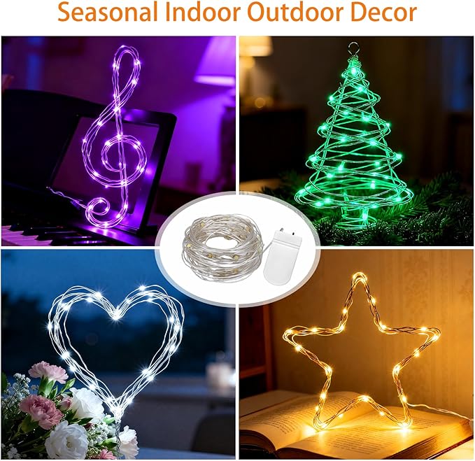 12-Pack 30 LED Christmas Twinkle Lights, 10ft Waterproof for Yard