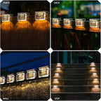 8-Pack Solar Deck Step Lights, Warm White Waterproof