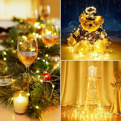 Christmas Patio String Lights 3-Pack, 60ft 180 LED Waterproof