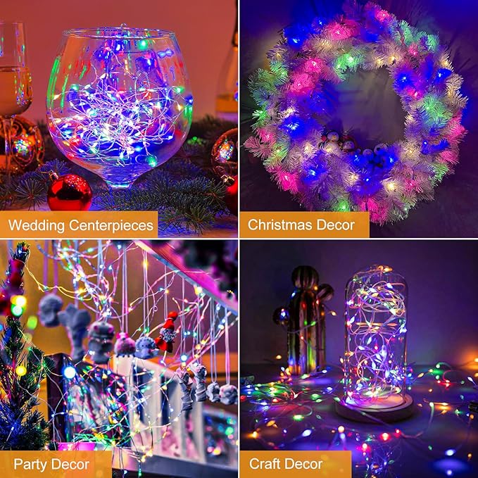 30-Pack Multicolor Yard String Lights, 7ft Weatherproof LED