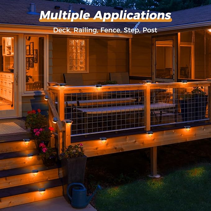8-Pack Solar Dock Lights, Outdoor LED