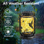 Hummingbird Solar Lantern Set 2-Pack, Metal Patio Lighting