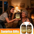 2-Pack Elegant Hummingbird Solar Lanterns for Porch, Waterproof LED