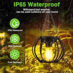 2-Pack Metal Backyard Solar Lanterns for Outdoor, Waterproof LED