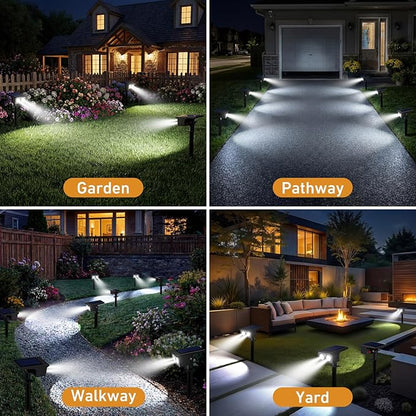 btfarm Solar Spot Lights Outdoor Waterproof, 12 Pack/3 Modes Motion Sensor Lights, Solar Powered Spotlights 2-in-1 Auto On/Off for Outside Pathway Yard Garden Landscape Lighting, Cool White