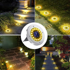 8-Pack Solar Ground Disk Lights, Warm White Waterproof LED