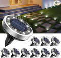 10-Pack Cool White Flat Solar Landscape Lights, Waterproof LED