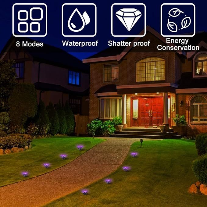 16.8ft Solar Paw Print Lights, Cat Dog Animal Solar String Lights (Set of 8) Outdoor Decoration, Warm Up Your Pet and Make The Garden More Vibrant and Lovely, a Gift for Pet Lovers