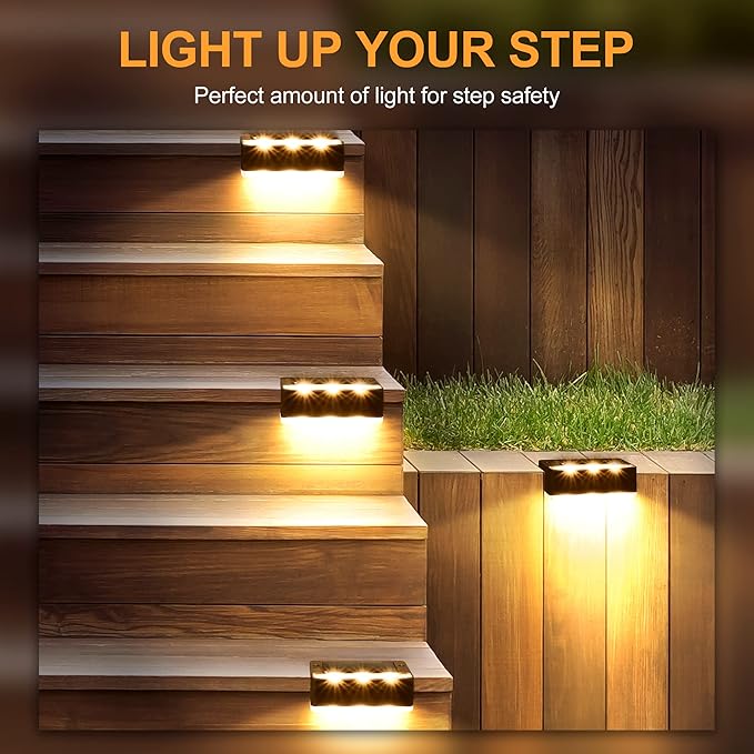 4-Pack Solar Patio Lights, Warm White LED