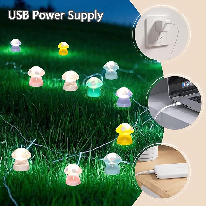 Outdoor String Lights, 10ft Waterproof LED