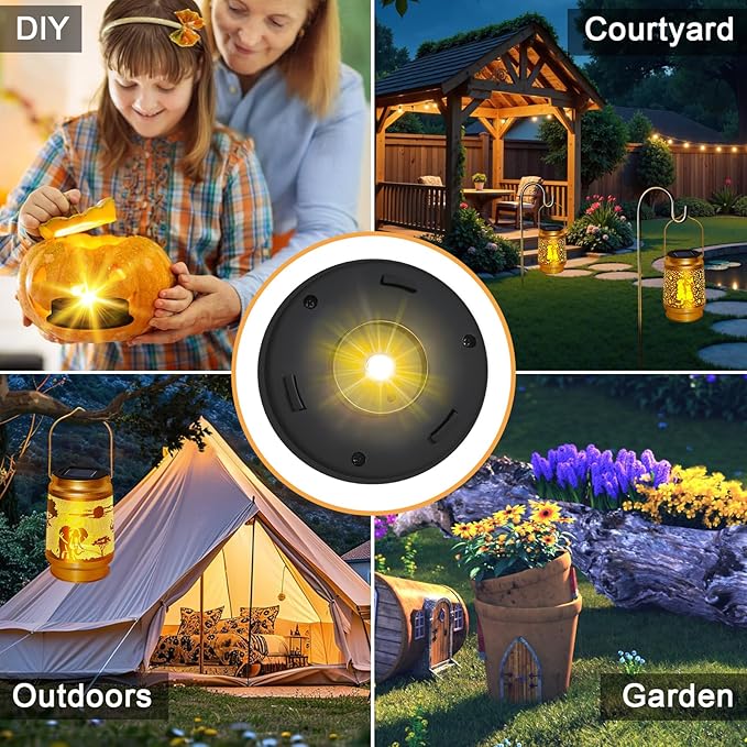 2025 Upgraded 4 Pack Solar Light Replacement Tops Parts(3.15in) for Outdoor Hanging Waterproof Solar Lanterns