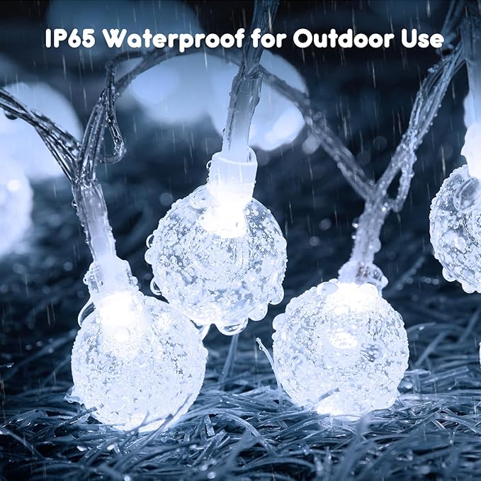 White Patio String Lights, 17ft Weatherproof LED