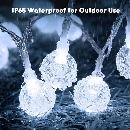 White Patio String Lights, 17ft Weatherproof LED