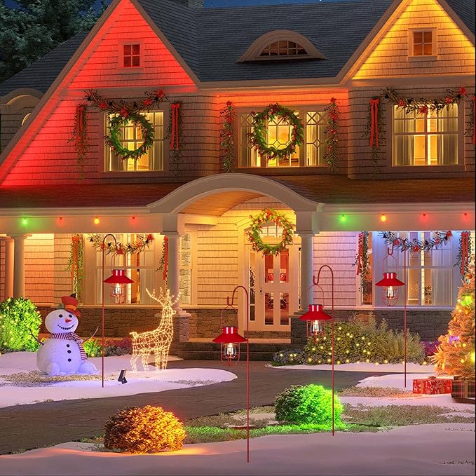 Solar Courtyard Lanterns 2-Pack, Porch Hanging LED Decor