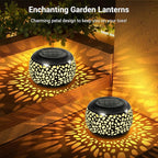 2-Pack Decorative Courtyard Solar Lanterns for Porch, Waterproof LED