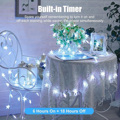 17ft White String Lights for Backyard, Waterproof LED
