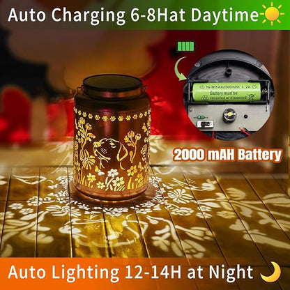 Dog Solar Lanterns Outdoor Waterproof, 14.6'' Large Lamps, Upgraded 2000mAH Battery, Metal Christmas Gift, Birthday Gifts for Women Mom Grandma, Garden Yard Patio Lawn Pathway Decor