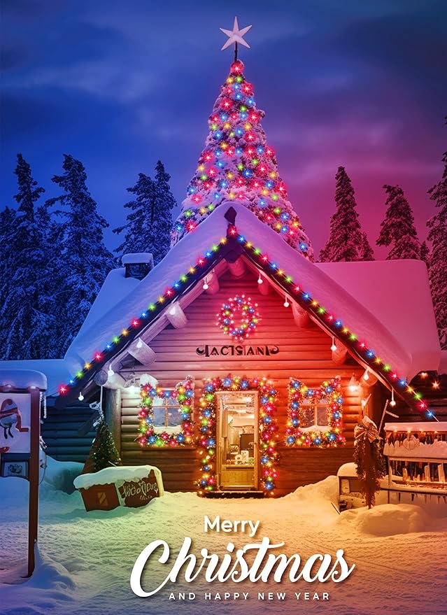 Christmas Patio String Lights, 33ft 100 LED Waterproof
