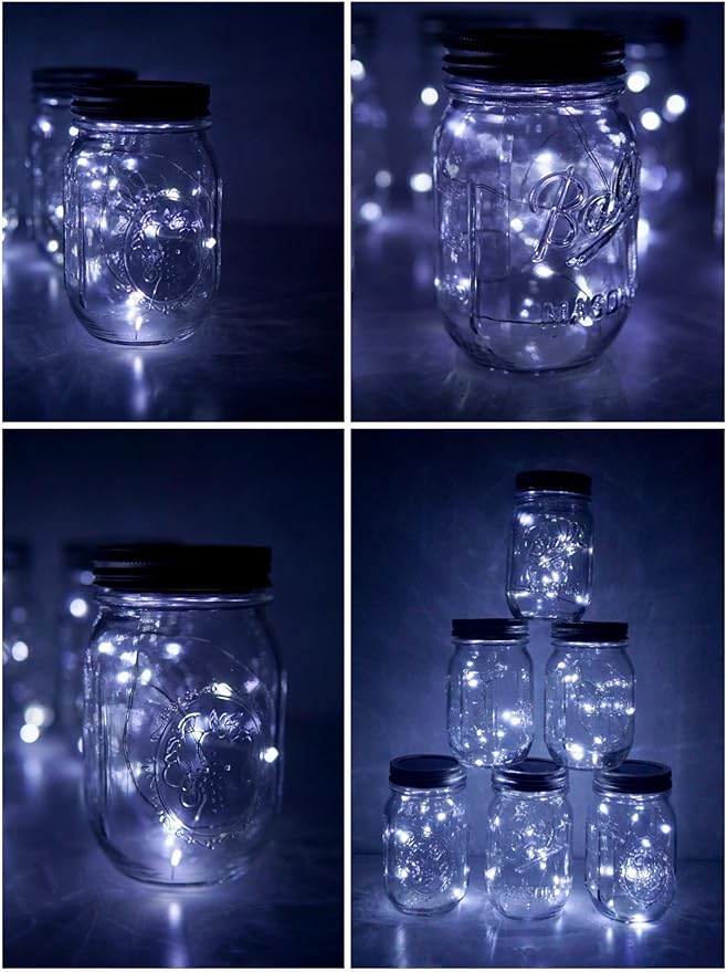6-Pack Christmas LED String Lights, Waterproof Timer Lights