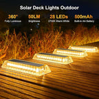 4-Pack Warm White Solar Gutter Lights, Outdoor LED