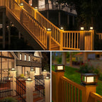 Brown Solar Fence Post Caps 10-Pack, Patio LED