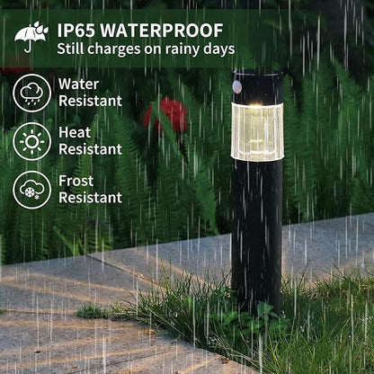Solar Pathway Lights Outdoor, Motion Sensor 5-30LM IP65 Waterproof Yard Lights for Walkway Driveway Patio, Solar Powered LED Landscape Lighting Garden Decor (Warm White, 2 Pack)