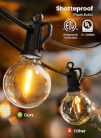 Outdoor String Lights, 100ft Waterproof LED