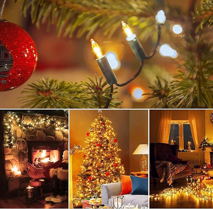KOUQIYA Battery Operated Christmas Lights 2 Pack, 17ft 50 LED Mini String Light with Auto-Timer 8 Modes Waterproof (Warm White)