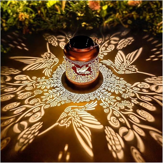 Solar Hummingbird Lanterns, Yard Hanging LED Decor