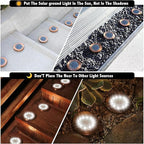 8-Pack Solar Ground Disk Lights, White Waterproof LED