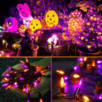 2-Pack Halloween String Lights, 17ft 100 LED Waterproof Twinkle Lights