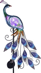 35.4" Peacock Solar Lawn Figurine Light, Waterproof