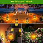 4-Pack Garden Solar Lanterns, Waterproof LED Porch Lights