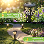 10-Pack Solar Pathway Lights, Waterproof LED Garden Lights